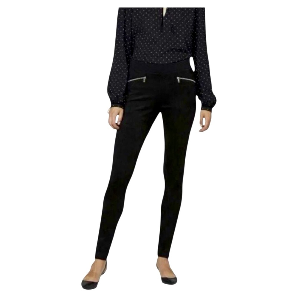 Karl Lagerfeld Women’s Faux Suede Panel Leggings | Large